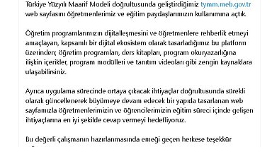 Bakan Tekin: Türkiye Yüzyılı Maarif Modeli doğrultusunda geliştirilen web sayfası kullanıma açıldı