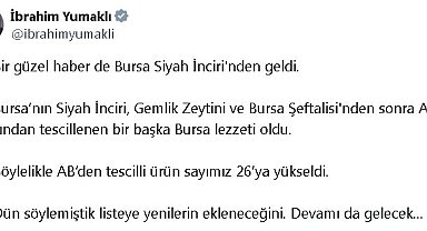 Bakan Yumaklı: Bursa siyah inciri, AB tescili aldı