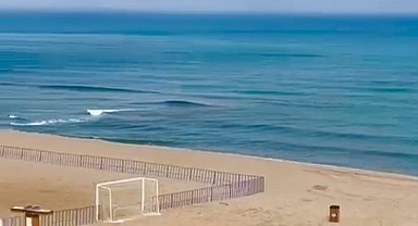 Bartın'da yağmur sonrası deniz üzerinde gökkuşağı oluştu