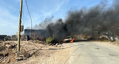 Bodrum'da atıkların toplandığı alandaki yangında gökyüzünü duman kapladı