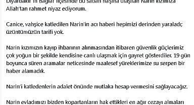 Cumhurbaşkanı Erdoğan: Narin'i katledenlerin mutlaka hesap vermesini sağlayacağız