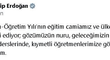 Cumhurbaşkanı Erdoğan'dan yeni eğitim yılı mesajı