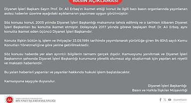 Diyanet İşleri Başkanlığı'ndan 'konut' açıklaması