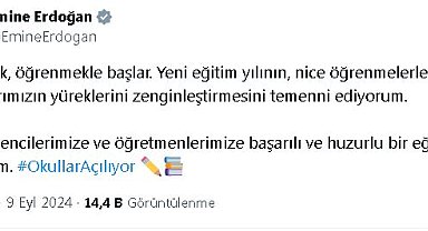 Emine Erdoğan'dan yeni eğitim yılı mesajı