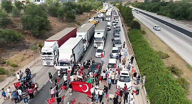 Evlerinin bulunduğu hazine arazisinin ihaleye açılacağını öne sürüp otoyolu trafiğe kapattılar