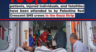 Filistin Kızılayı: 7 Ekim'den bu yana 100 bin hasta, yaralı ve cenaze taşıdık