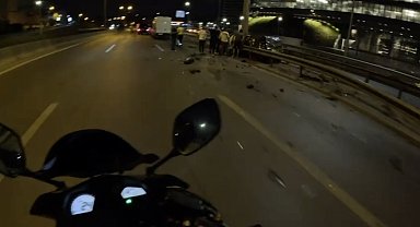 İstanbul - Pendik'te otomobil bariyerleri aşarak direğe çarptı: 1 yaralı