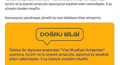 Japonya'nın Türkiye'ye vize zorunluluğu getirdiği iddialarına yalanlama