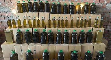 Kargo minibüsünde 3 bin 980 litre sahte zeytinyağı ele geçirildi