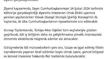 Mısır Cumhurbaşkanı Sisi, Türkiye'ye geliyor