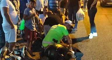 Motosikletle denetimden kaçmaya çalışırken, trafik polisine çarptı