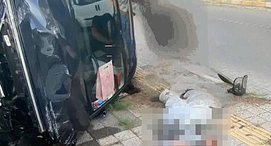 Ot biçerken takla atan otomobilin çarptığı belediye işçisi öldü