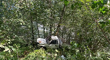 Rize'de uçuruma yuvarlanan kamyonetin sürücüsü öldü