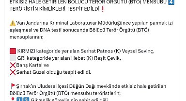 Şırnak'ta etkisiz hale getirilen paramotorlu teröristlerden biri kırmızı, biri gri kategoride