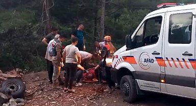 Uçuruma düştü, 5 saatte kurtarıldı