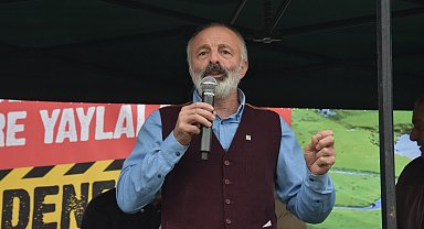 'Yaylalarımıza dokunma' mitinginde gerginlik; ev sahibi başkan alanı terk etti