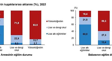 Annesi üniversite mezunu olan fertlerin, yüzde 83,5'i yükseköğretimi bitirdi