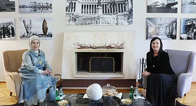 Emine Erdoğan, Arnavutluk Başbakanı Edi Rama'nın eşi Linda Rama ile bir araya geldi