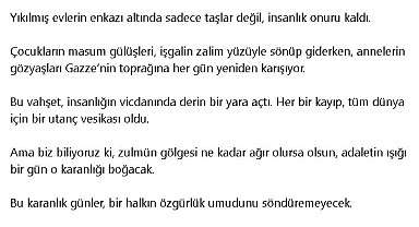 Emine Erdoğan'dan 'Gazze' paylaşımı