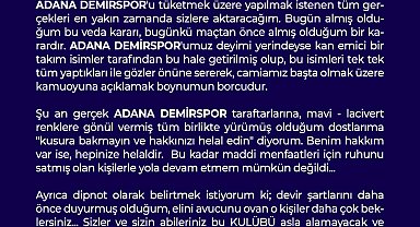 Murat Sancak Adana Demirspor Başkanlığı'ndan istifa etti, yerine Bedirhan Durak atandı