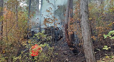 Uçuruma yuvarlanıp, alev alan otomobilde ölen 2 kişi evli çiftmiş