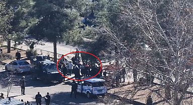 Adliye çıkışı tekmeli yumruklu kavga kamerada