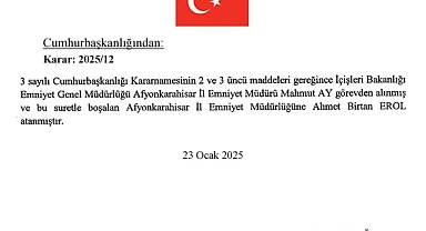 Afyonkarahisar İl Emniyet Müdürlüğüne Ahmet Birtan Erol atandı