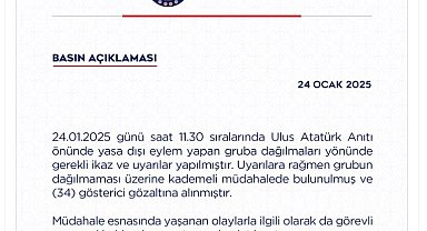 Ankara'da yasa dışı eyleme müdahale: 34 gözaltı