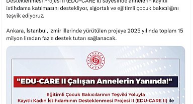 Bakan Işıkhan: Çalışan annelere 15 milyon liradan fazla destek sağlanacak