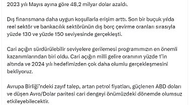 Bakan Şimşek: Dış finansmana daha uygun koşullarla erişim arttı