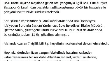 Bakan Tunç: Bolu Belediye Başkan Yardımcısı dahil 11 kişi gözaltına alındı