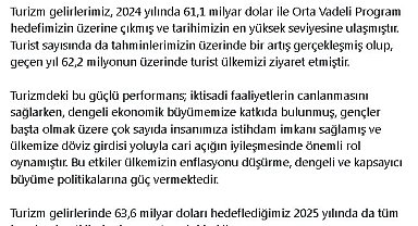 Cevdet Yılmaz: Turizm geliri, dengeli büyümemize katkıda bulundu