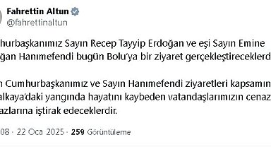Cumhurbaşkanı Erdoğan, Bolu'ya gidiyor