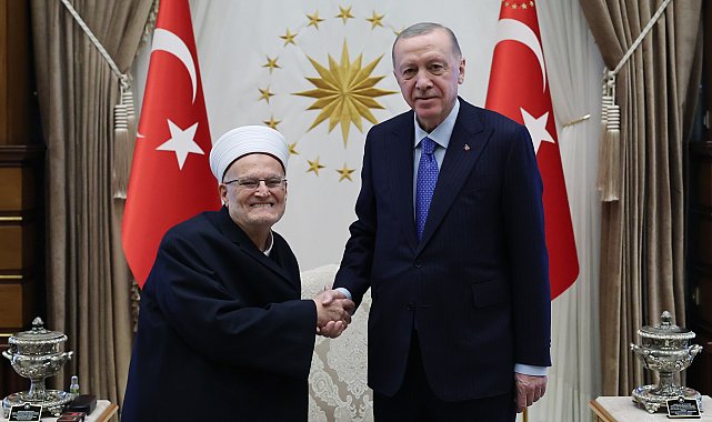 Cumhurbaşkanı Erdoğan, Mescid-i Aksa İmam Hatibi Sabri'yi kabul etti