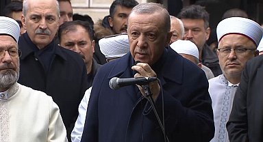 Cumhurbaşkanı Erdoğan, otel yangınında ölen ailenin cenazesine katıldı