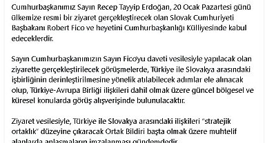Cumhurbaşkanı Erdoğan, Slovak Cumhuriyeti Başbakanı Fico'yu kabul edecek
