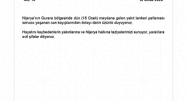 Dışişlerinden Nijerya'ya taziye mesajı