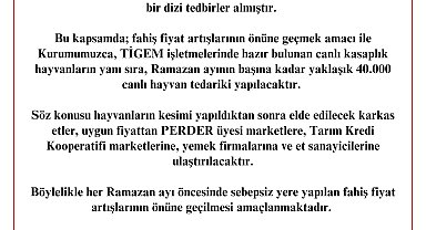 Et ve Süt Kurumu'ndan ramazanda fahiş fiyat tedbiri açıklaması