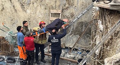 İstanbul- Avcılar'da inşaat alanına düşen işçi kurtarıldı