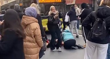 İstanbul - İETT otobüsünün çarptığı kadın hayatını kaybetti, kaza anı güvenlik kamerasında