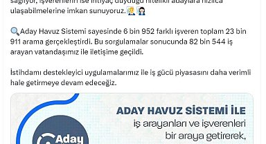 İşverenler, 'Aday Havuz Sistemi' ile 82 bin işçiye ulaştı
