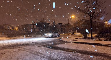 Keşan'da kar yağışı etkili oldu