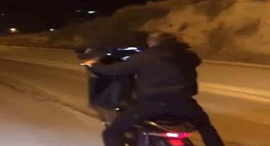 Motosikletin önünü kaldıran sürücüye 48 bin lira ceza