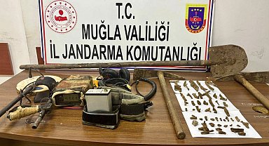 Muğla'da kaçak kazıya suçüstü: 4 gözaltı