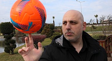 Özel güvenlik görevlisinden maç sırasında futbol topuyla basketbol resitali