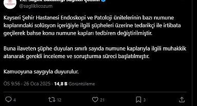 Sağlık Bakanlığı: Kayseri Şehir Hastanesi'nde numune kapları tedbiren değiştirildi
