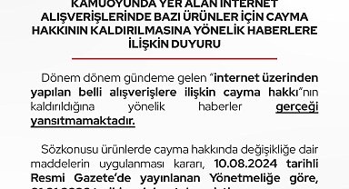 Ticaret Bakanlığı'ndan internet alışverişlerinde 'cayma hakkı' açıklaması