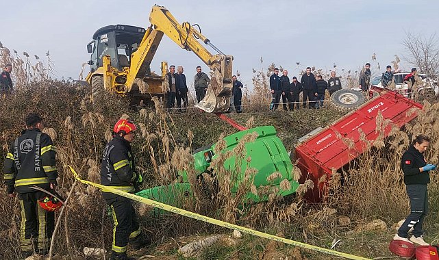 Traktör devrildi; dede öldü, araçtan atlayan torunu kurtuldu