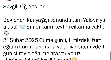 'Altay' kar fırtınası, Yalova'ya ulaştı