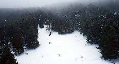 'Beyaz cennet'in eşsiz kış manzarası dronla görüntülendi
